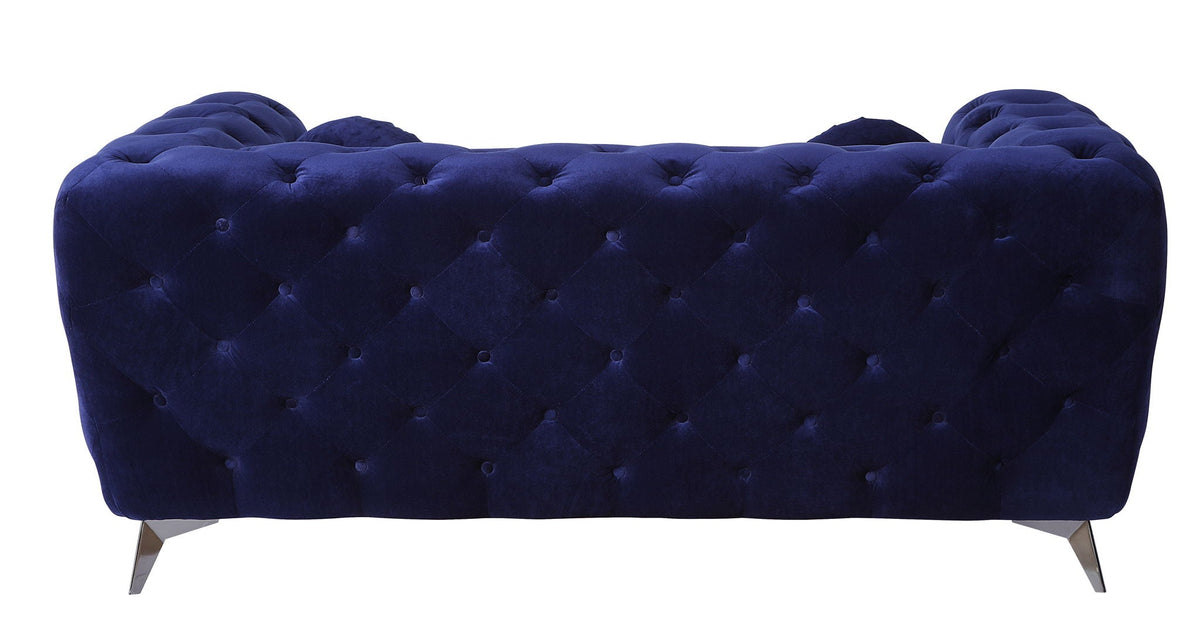 Atronia Luxurious Design Loveseat with Diamond Tufting - Blue or Purple