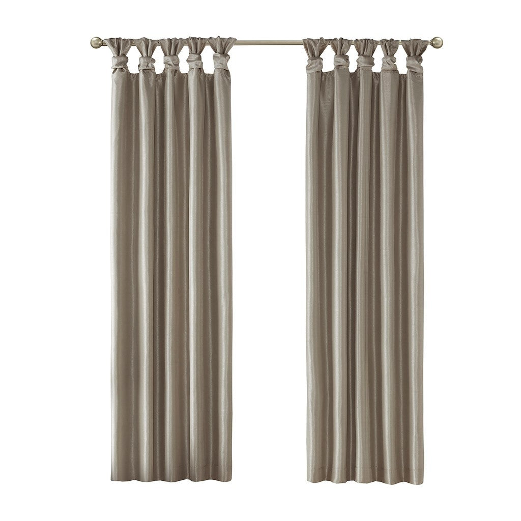 Twist Tab Total Blackout Window Curtain Panel with Thermal Insulation - Pewter