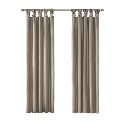 Twist Tab Total Blackout Window Curtain Panel with Thermal Insulation - Pewter