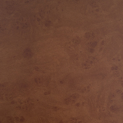 Faux Burl Wood Round Coffee Table with Sturdy Pedestal - Walnut