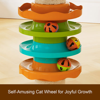 Floor to Ceiling Cat Tree with Wood Condo Cave Bed and Hammock - Adjustable Height