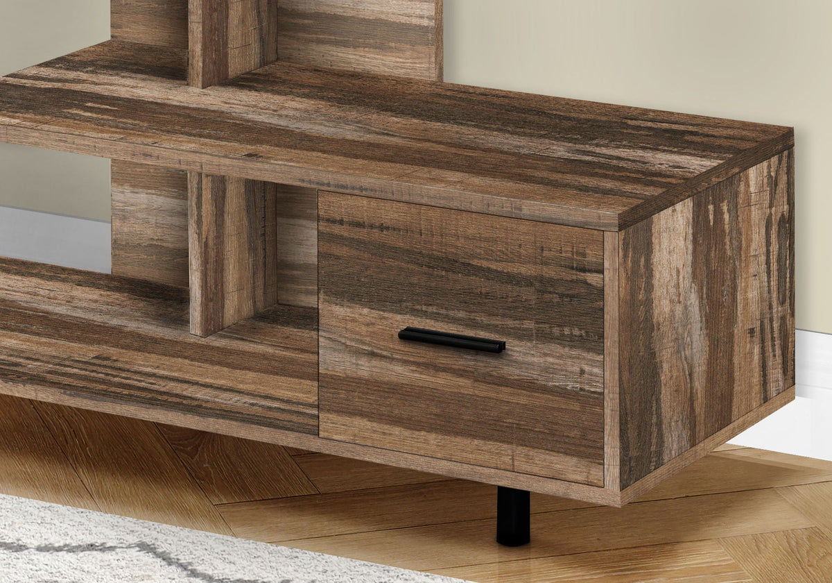Contemporary TV Stand with Storage Drawer - Light Brown, Black, or White