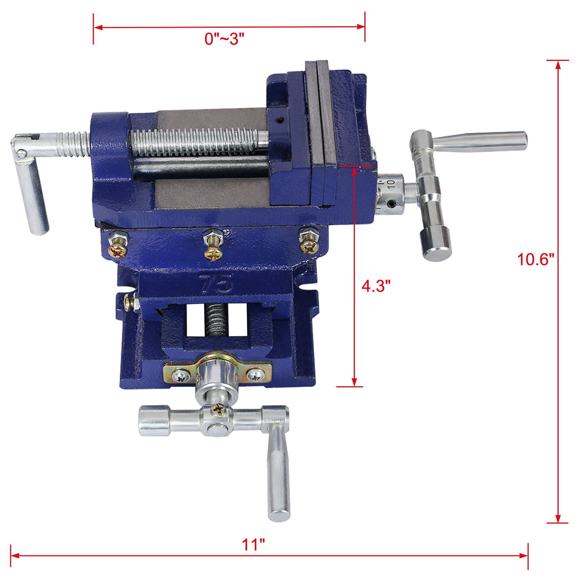 Industrial Quality Cross Slide Vise with Precision Control - Blue