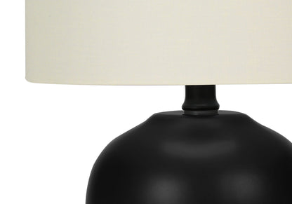 Transitional Ceramic Table Lamp with Rotary Switch - Black / Cream
