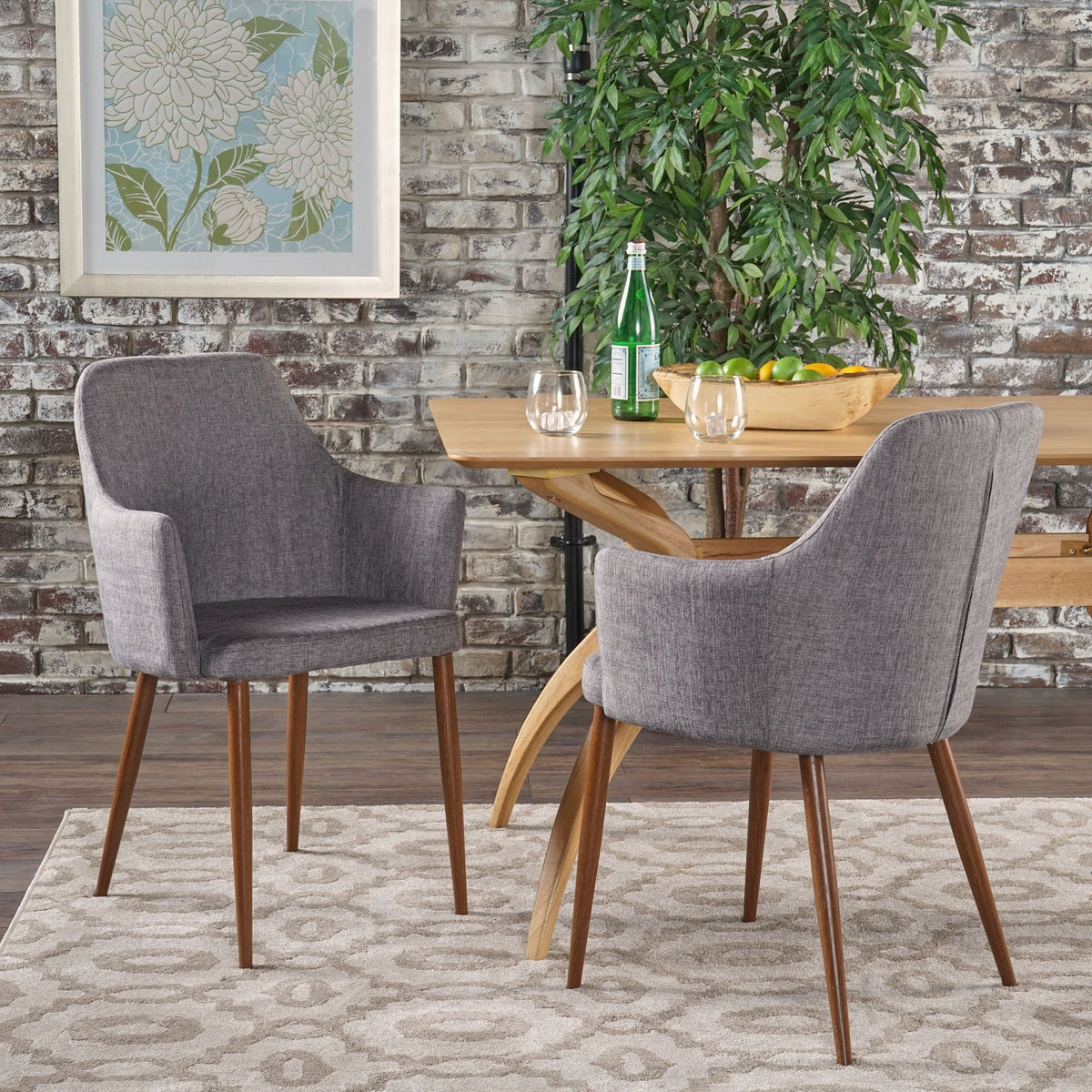 Elegant Dining Chair with Contoured Support - Orange, Dark Gray, Green