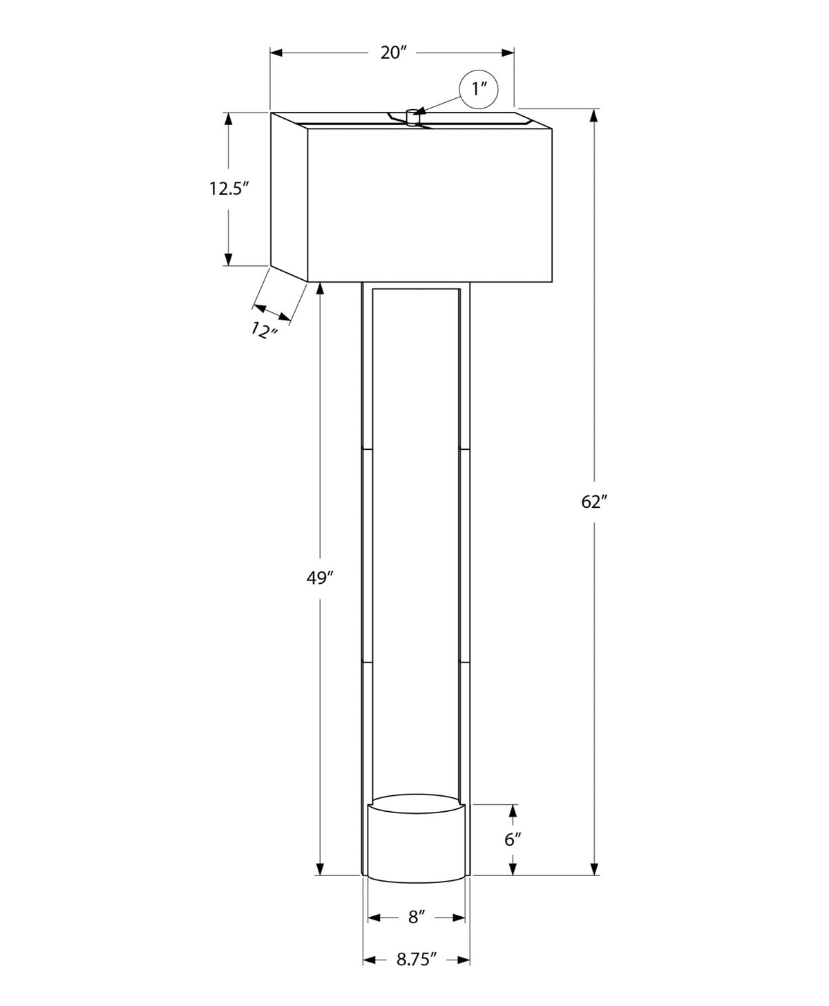 Contemporary Floor Lamp with Dimmable Function - Black / Beige