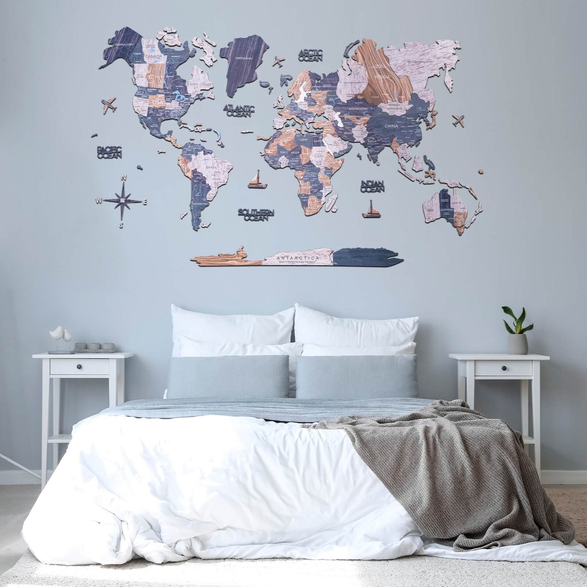 2D Wooden World Map Mystery