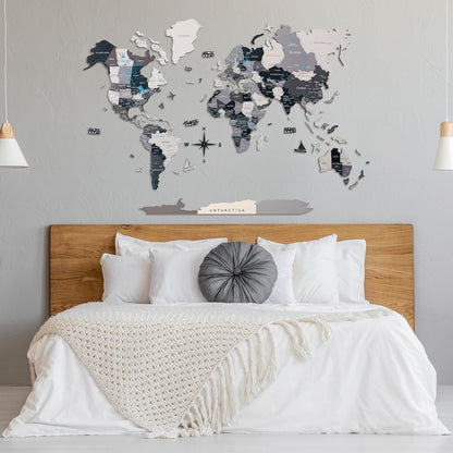 2D Wooden World Map Nordik