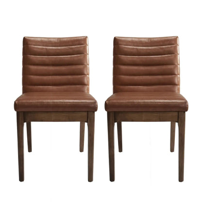 Upholstered Dining Chairs with Rubber Legs - Set of 2