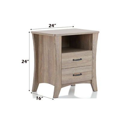 Accent Nightstand with Functional Storage - Dark Gray or Light Brown