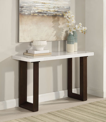 Edwyn Natural Marble Top End Table with Marble Top - White