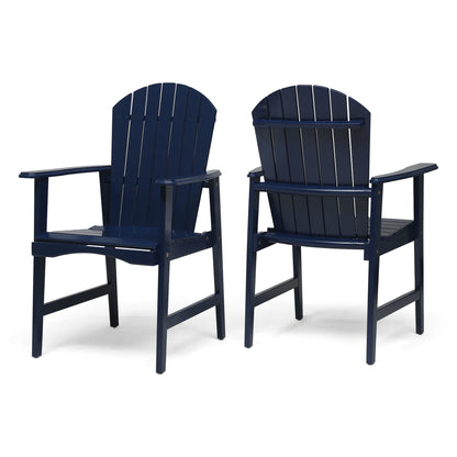 Weather Resistant Acacia Wood Adirondack Dining Chairs Set of 2 - Multiple Colors