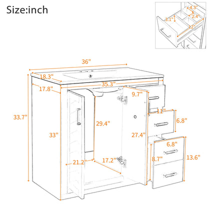 Bathroom Vanity With Sink Combo, Storage Cabinet, Freestanding Set