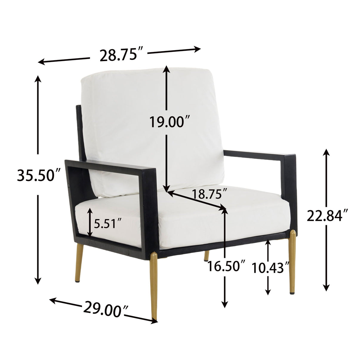 Modern Armchair With Solid Wood Frame and Adjustable Backrest - White or Light Blue