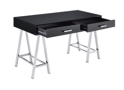 High Gloss Writing Desk with USB Ports - White or Black