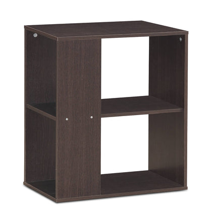 2-Tier Side End Table with Storage Shelves