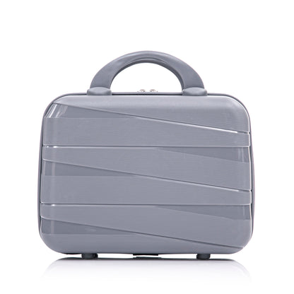 4-Piece Polypropylene Luggage Set with Spinner Wheels and Cosmetic Case - Light Gray