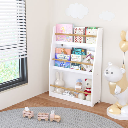 3 Tier Book Shelf with Compact Storage - Multiple Colors