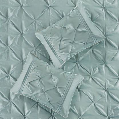 7 Piece Tufted Comforter Set - Seafoam King