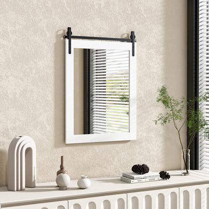 30 x 22 Inch Wall Mount Mirror with Wood Frame