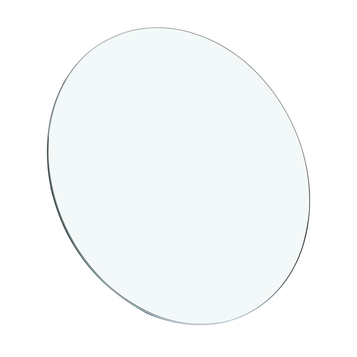 Round Tempered Glass Table Top with Durable Finish - White or Black