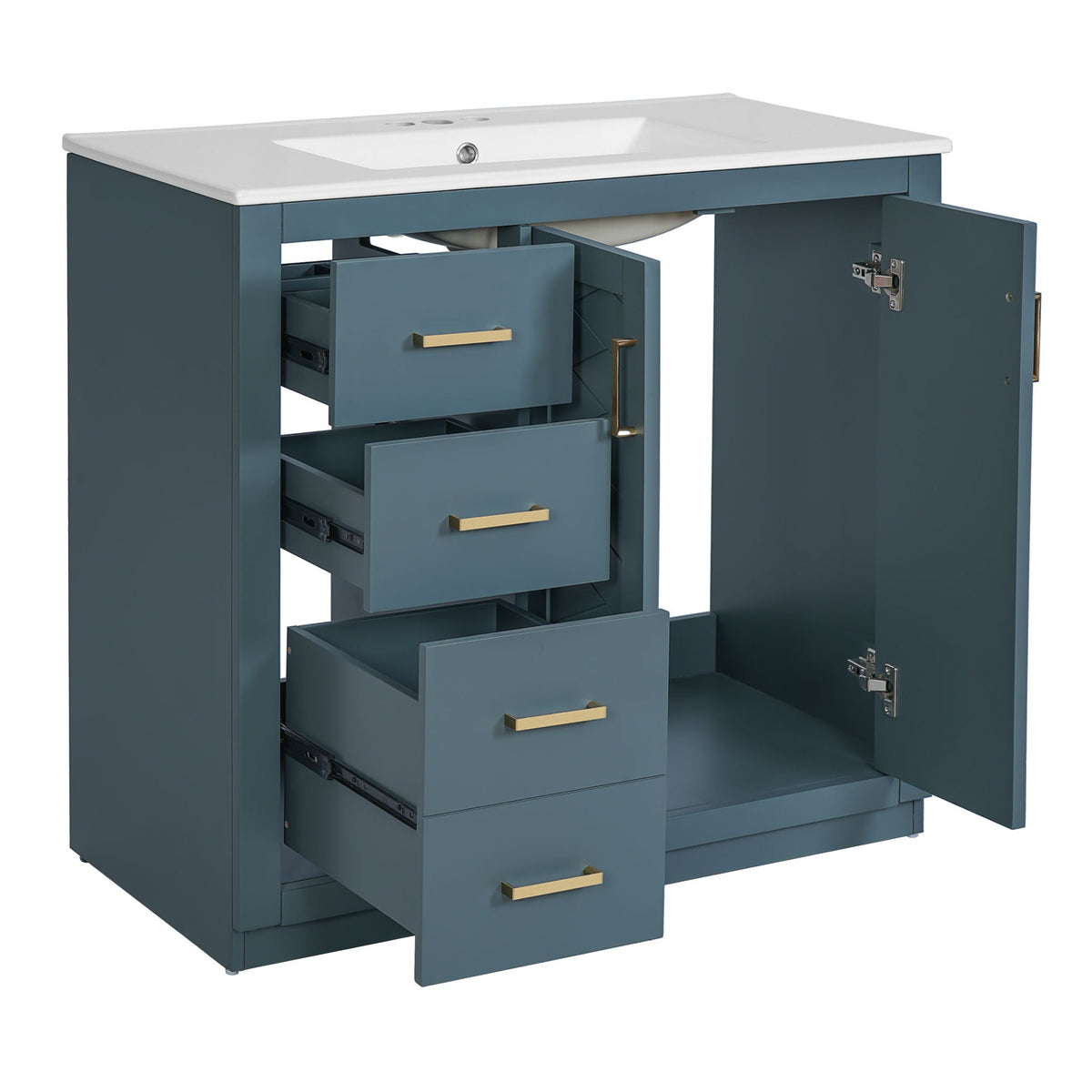 Bathroom Vanity With Sink Combo, Storage Cabinet, Freestanding Set
