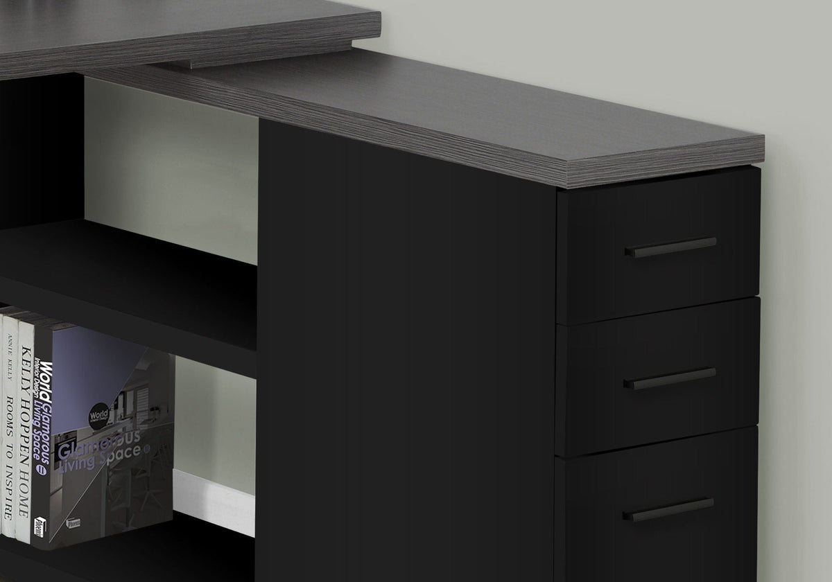 L-Shape Computer Desk with Storage Drawers - Multiple Colors