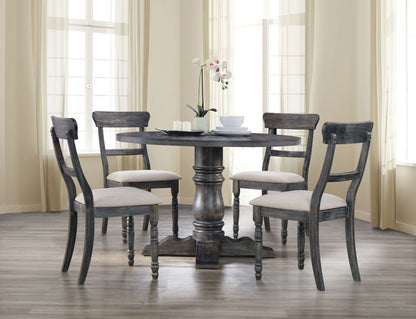 Leventis Weathered Dining Table with Sturdy Pedestal Base - Gray