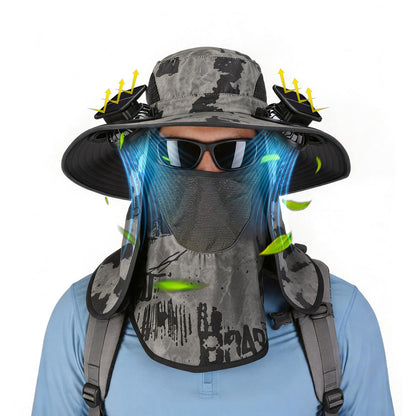 Solar Fan Hat with UPF50+ Sun Protection & Neck Flap