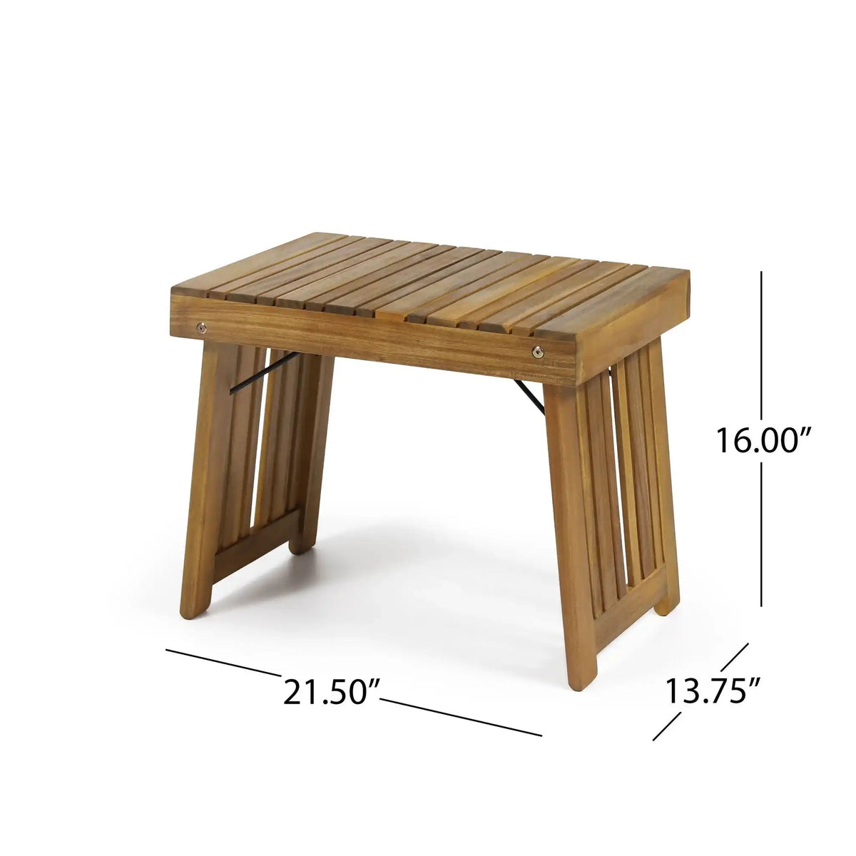 Temptation Outdoor Foldable Side Table with Slat Design - Dark Gray or Light Brown