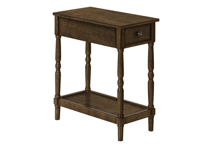 Accent End Table with 2 Tiers and Storage Drawer - Traditional Style