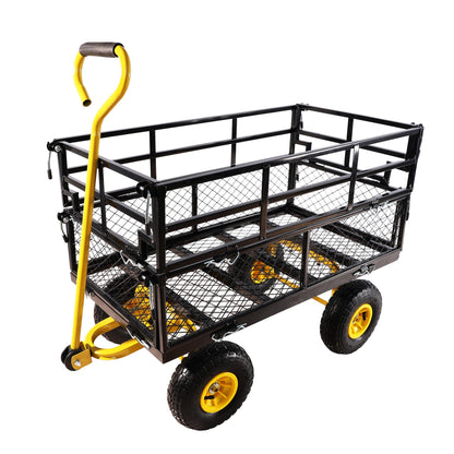 Outdoor Wagon Cart with Metal Frame - Green