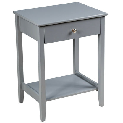 Wooden Nightstand End Table Storage Display