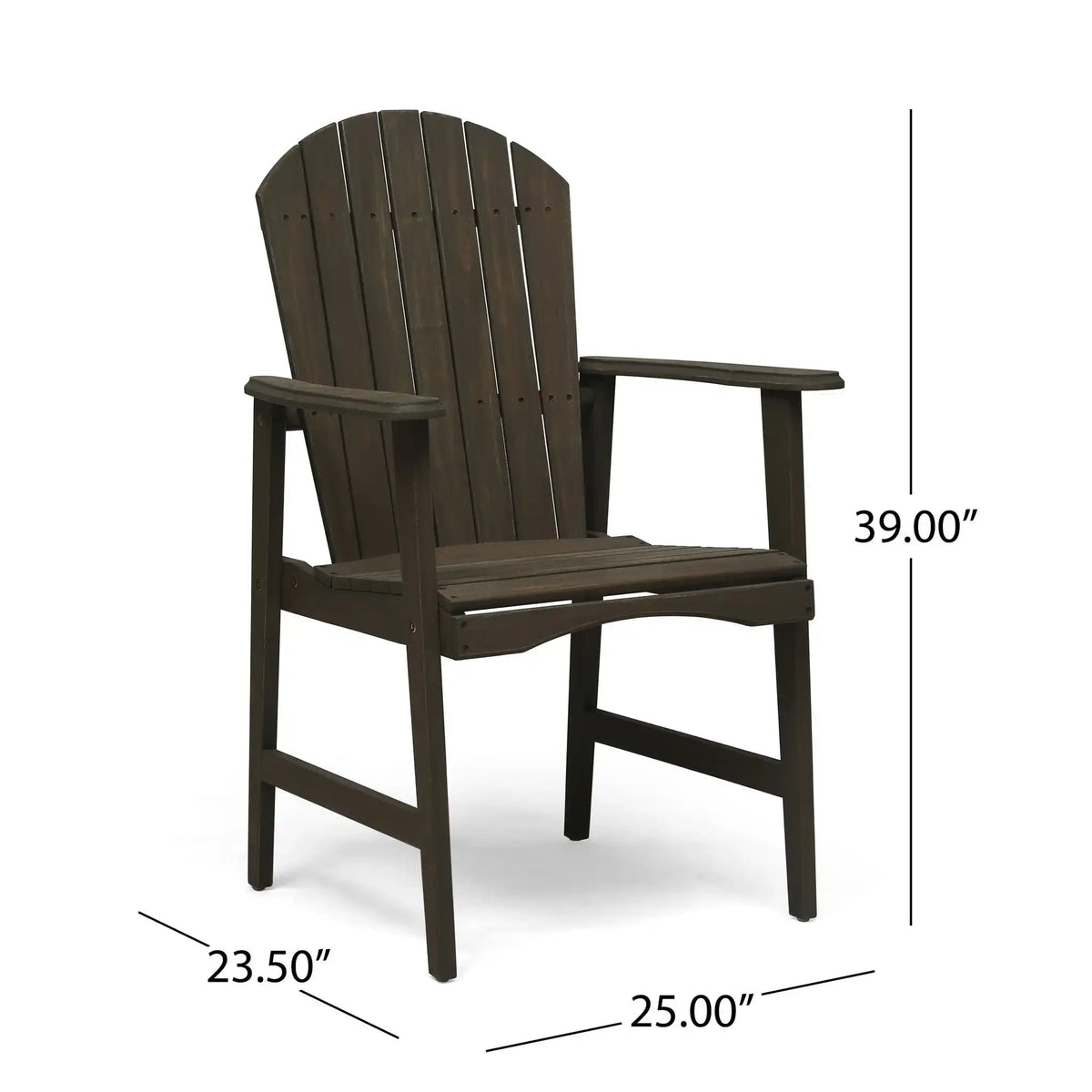 Weather Resistant Acacia Wood Adirondack Dining Chairs Set of 2 - Multiple Colors