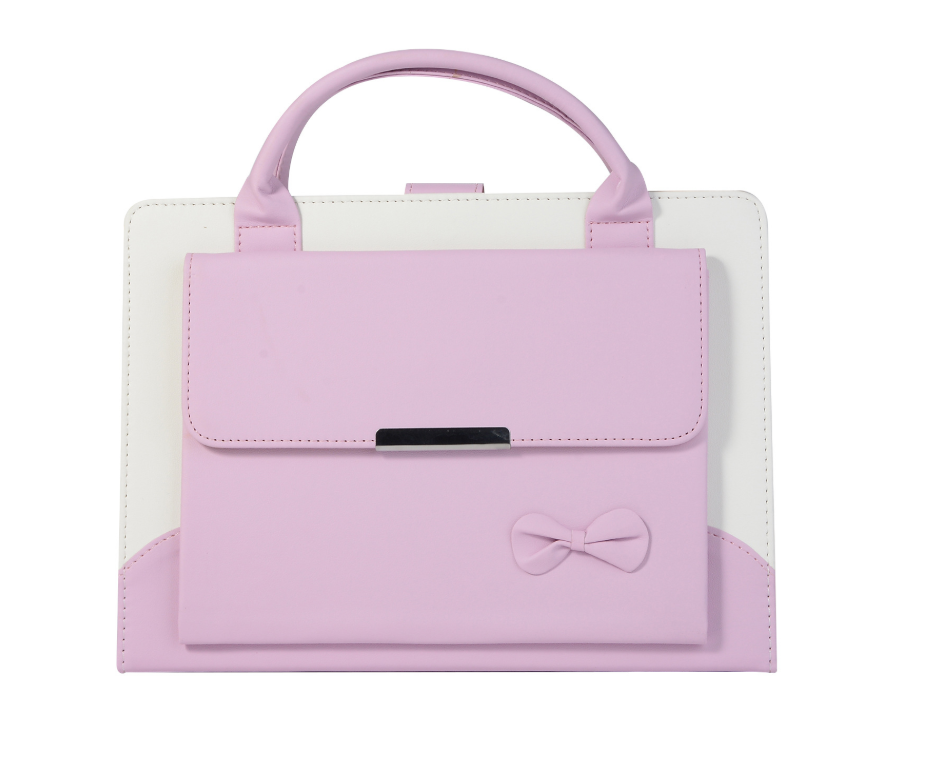 Color: Pink, Suit Model: IPad Pro10.5 - Compatible with Apple, New IPAD9.7 protective cover mini234 bow handbag pro11 flat 10.5 leather case