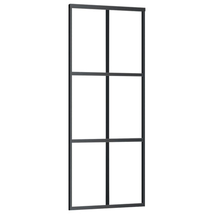 Sliding Door ESG Glass and Aluminum 29.9"x80.7" Black