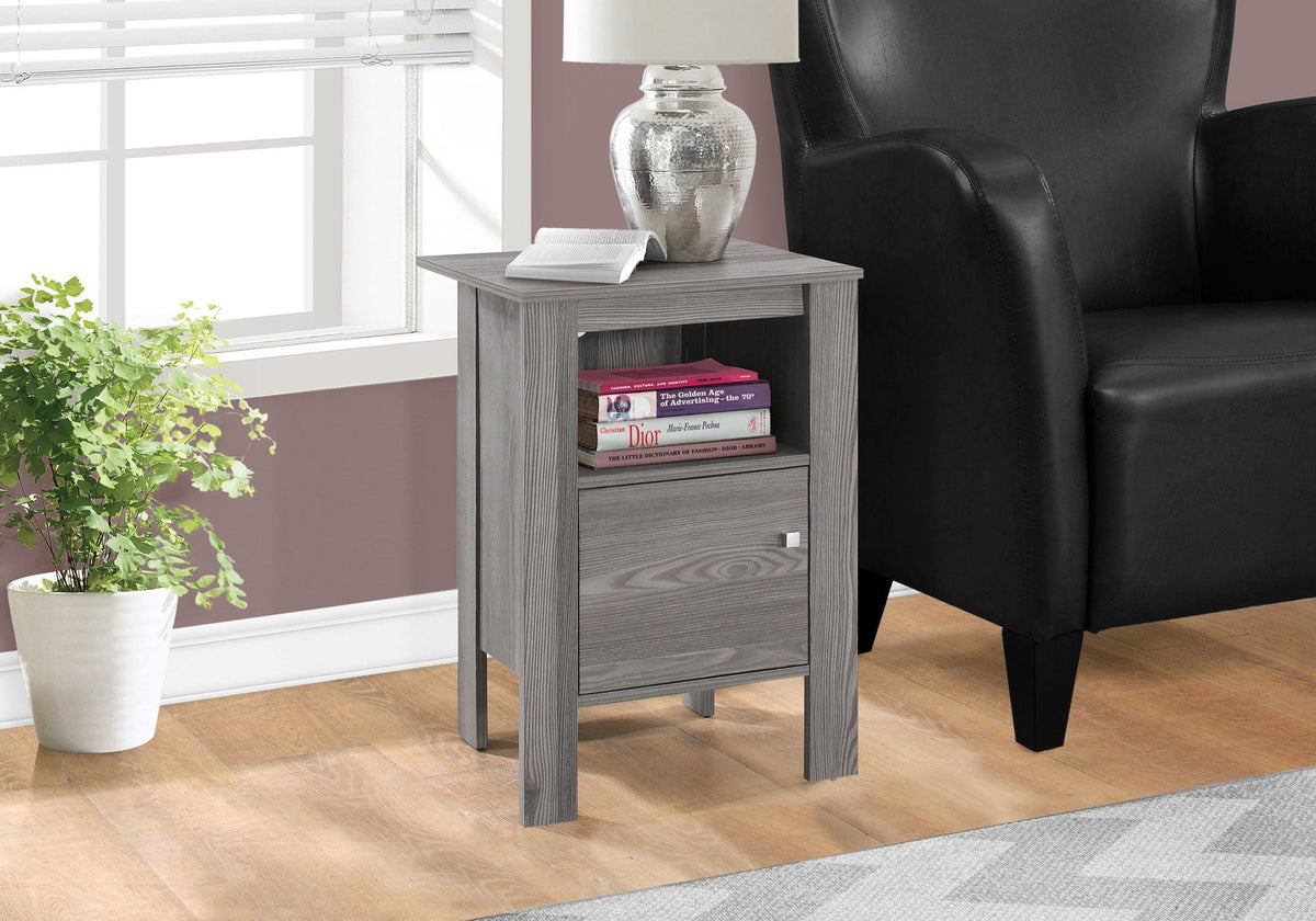 Wood Accent Nightstand with Storage - Transitional Style
