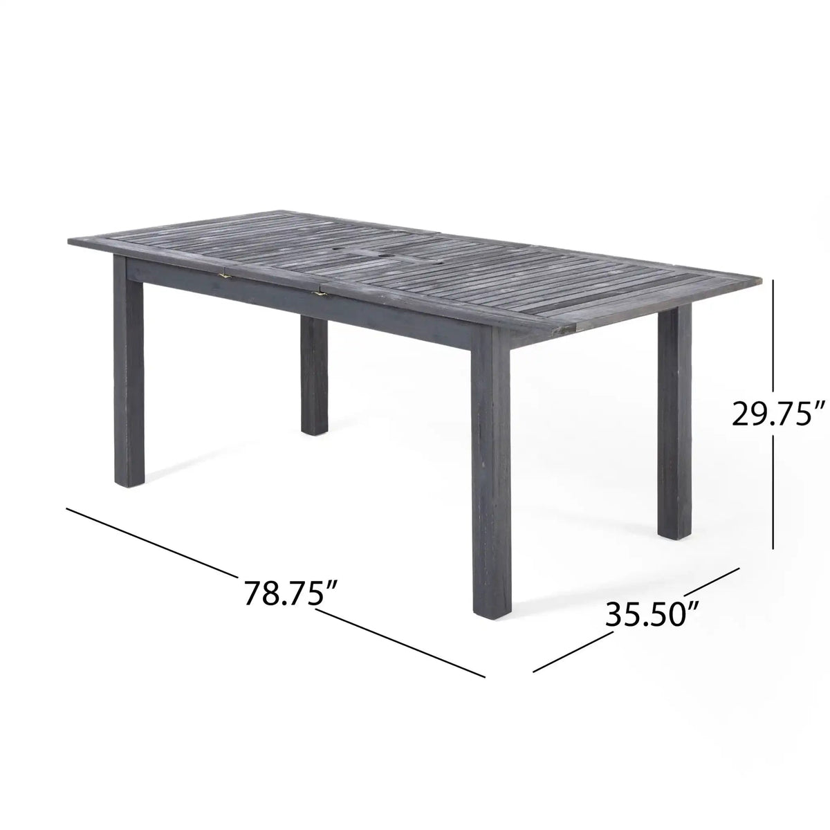 Outdoor Expandable Dining Table with Square Legs - Dark Gray or Light Brown