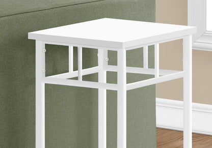Square Accent Table with Wood Shelves - Black or White