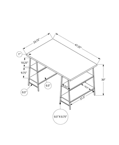 Industrial Computer Desk with Storage Shelves - Multiple Colors