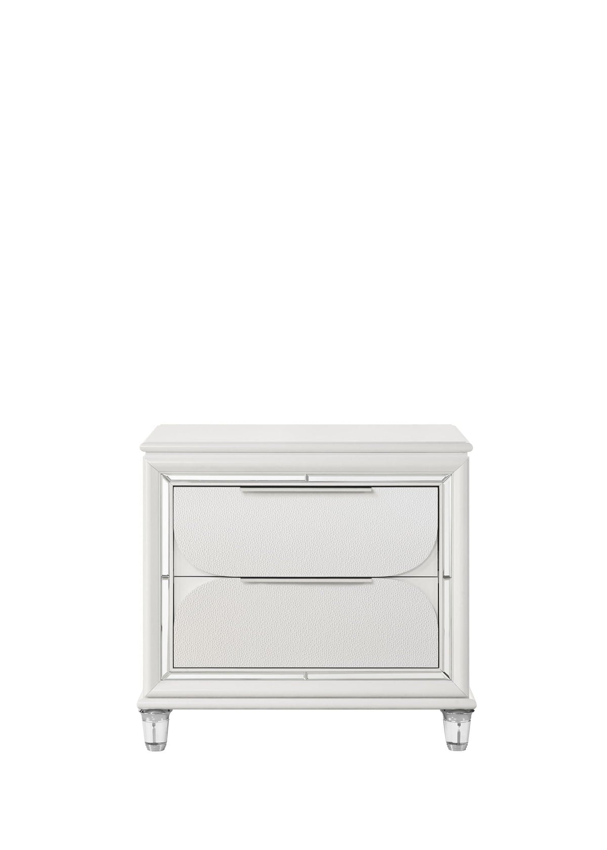Tarian Nightstand with Acrylic Legs - White