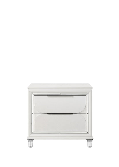 Tarian Nightstand with Acrylic Legs - White