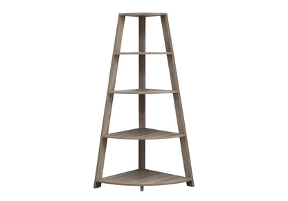 4-Tier Corner Bookshelf with 4 Fixed Shelves - White or Light Brown