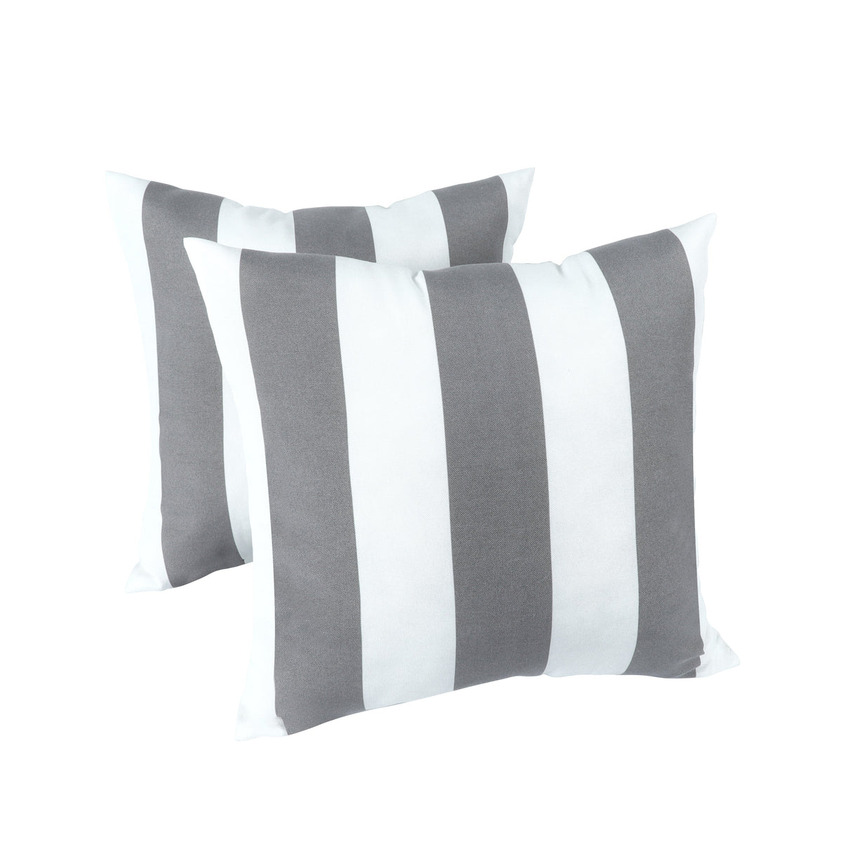 2 Pack Outdoor Throw Pillows with Waterproof Fabric - Grey