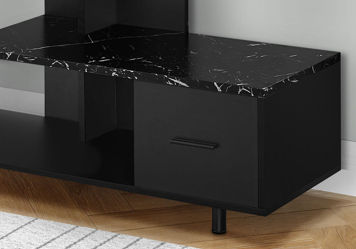 Contemporary TV Stand with Storage Drawer - Light Brown, Black, or White