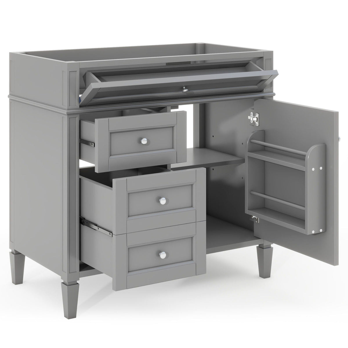 Bathroom Vanity with 2 Drawers and Tip-Out Storage - Multiple Colors