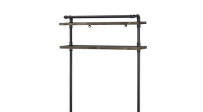 Ensata Rustic Writing Desk with Industrial Metal Frame - Black / Oak