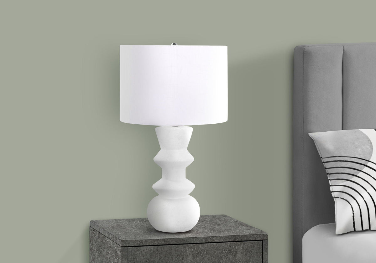 Contemporary Ceramic Table Lamp with Fabric Shade - Black or Beige