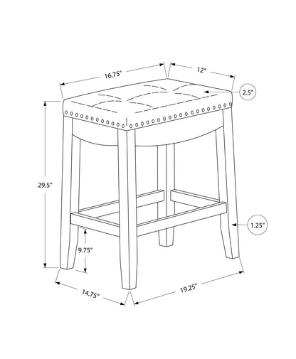 Comfortable Bar Stool Set of 2 with Saddle Seat - Bar Height