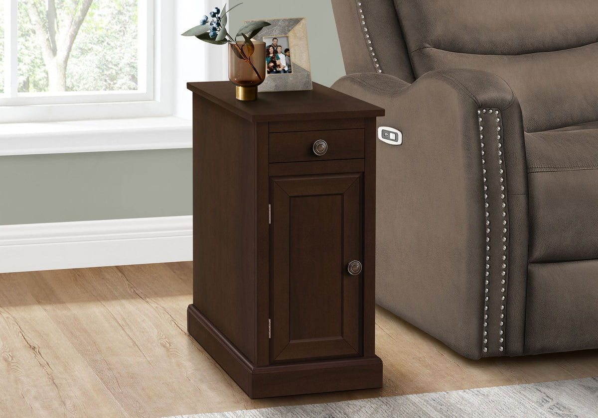 Accent End Table with Storage Drawer - Espresso